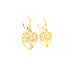 Introducing the Tree of Life and Heart Dangle Earrings, beautifully crafted from 14k gold-filled metal. These exquisite earrings feature a heart shape enriched with an intricate Tree of Life design at the center, offering a delicate pattern and shiny finish that exudes elegance and luxury.
